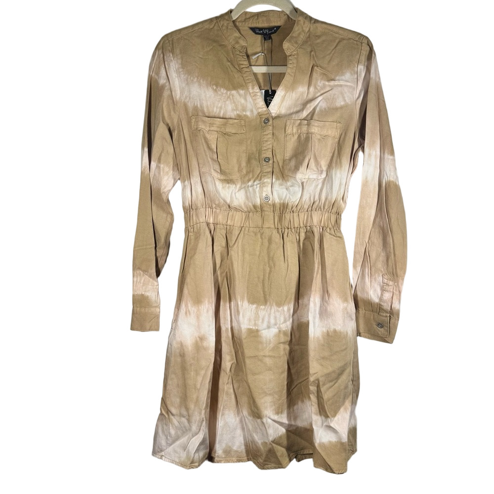 Velvet‎ Heart New Size XS Tencel Lyocell Emmeline Tan Tie Dye Long Sleeve Dress